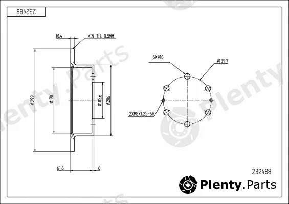 Hart 232488 — Brake Disc