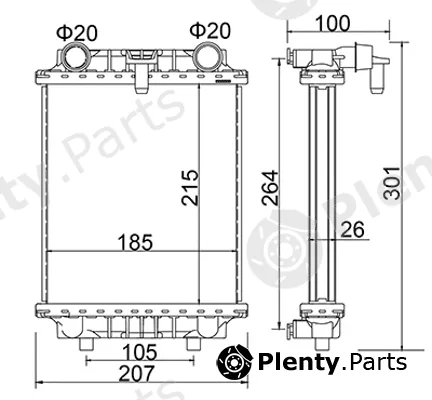 Hart 622258 — Radiator, engine cooling