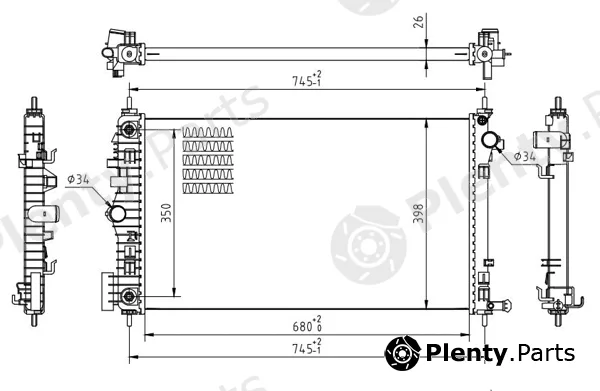 Hart 637159 — Radiator, engine cooling