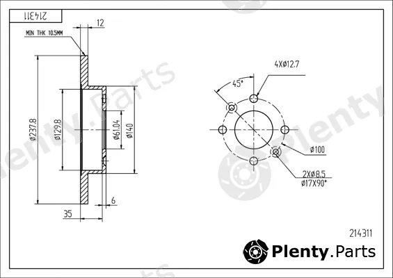Hart 214311 — Brake Disc