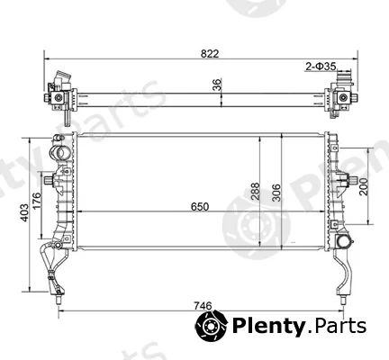 Hart 647025 — Radiator, engine cooling