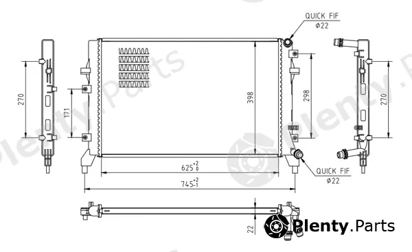 Hart 620555 — Radiator, engine cooling