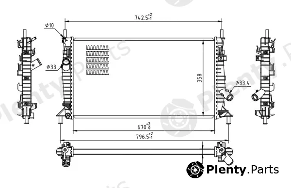 Hart 606831 — Radiator, engine cooling