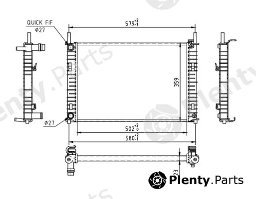 Hart 612327 — Radiator, engine cooling