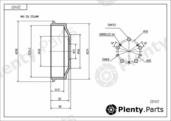 Hart 221457 — Brake Drum