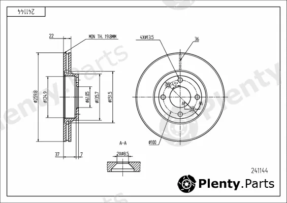 Hart 241144 — Brake Disc PREMIUM LINE