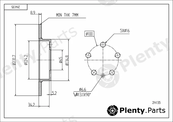 Hart 214135 — Brake Disc