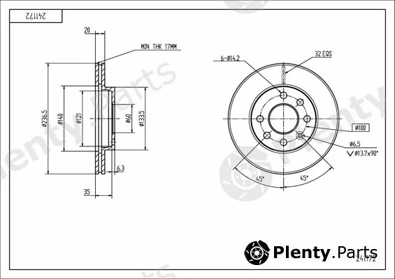 Hart 241172 — Brake Disc PREMIUM LINE