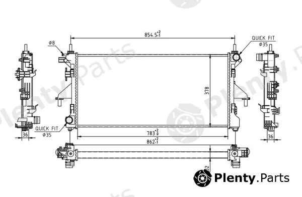 Hart 637129 — Radiator, engine cooling