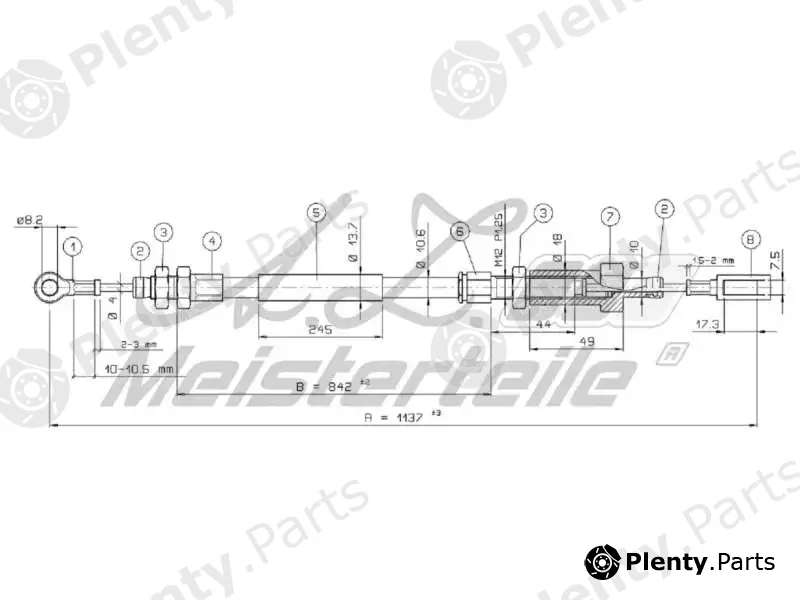 A.Z. Meisterteile AZMT-44-031-1164 — Cable Pull, parking brake