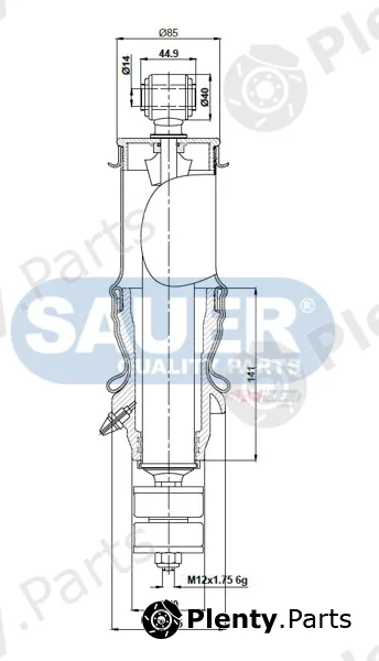 Sauer S3293101100 — Shock Absorber, driver cab suspension SAUER QUALITY PARTS® is a brand of SAF-HOLLAND Group