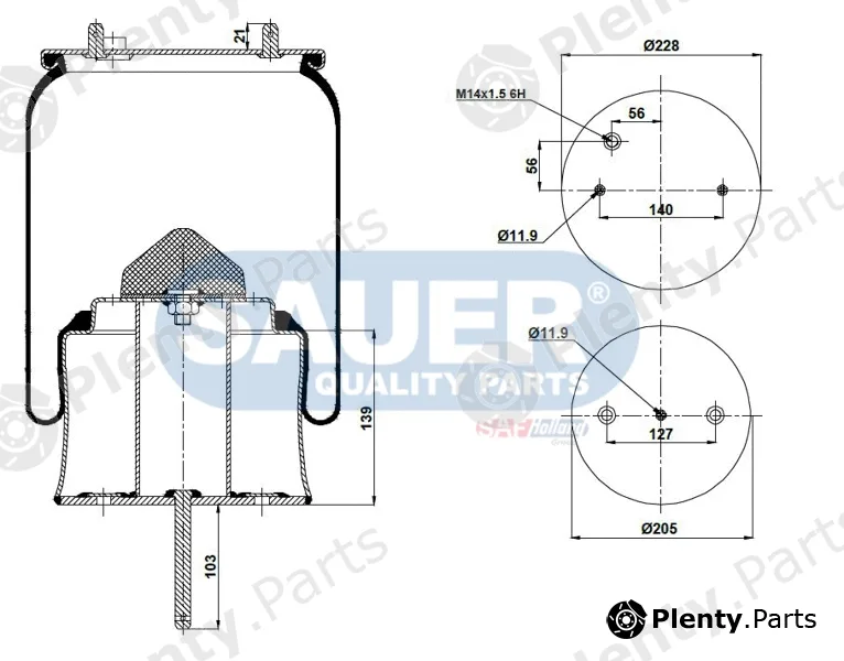 Sauer S2290305300 — Bellow, air suspension SAUER QUALITY PARTS® is a brand of SAF-HOLLAND Group