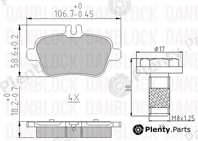Danblock DB510914 — Brake Pad Set, disc brake