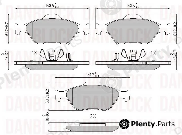 Danblock DB510454 — Brake Pad Set, disc brake