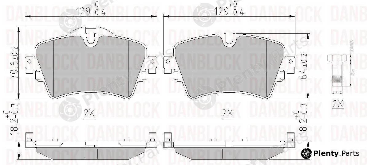 Danblock DB511196 — Brake Pad Set, disc brake
