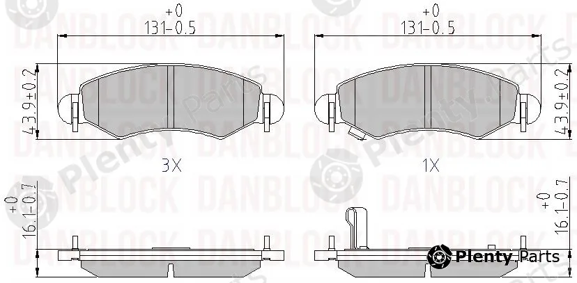 Danblock DB510750 — Brake Pad Set, disc brake