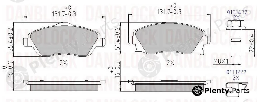 Danblock DB510446 — Brake Pad Set, disc brake