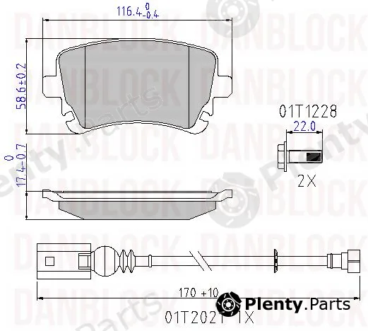 Danblock DB510619 — Brake Pad Set, disc brake
