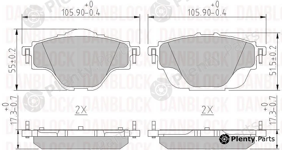 Danblock DB511171 — Brake Pad Set, disc brake