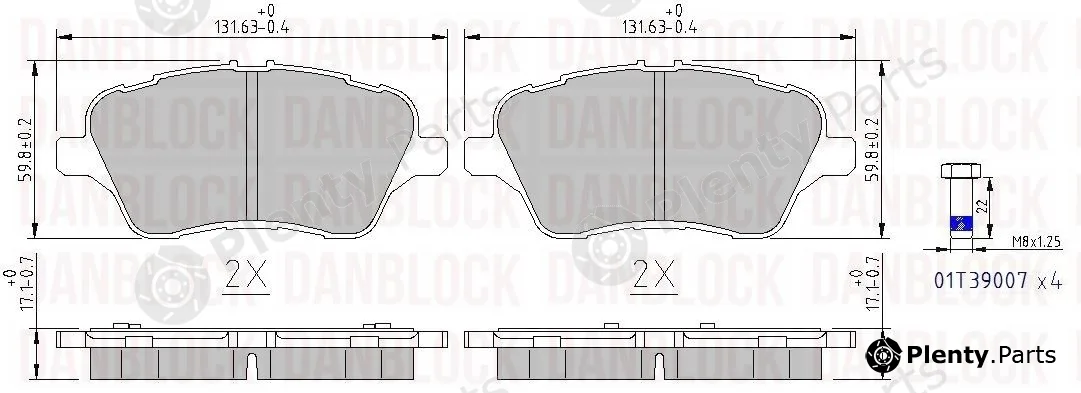 Danblock DB511114 — Brake Pad Set, disc brake