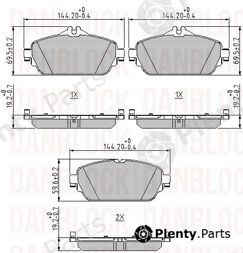 Danblock DB511187 — Brake Pad Set, disc brake