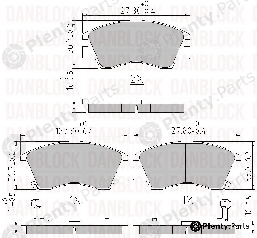 Danblock DB510143 — Brake Pad Set, disc brake