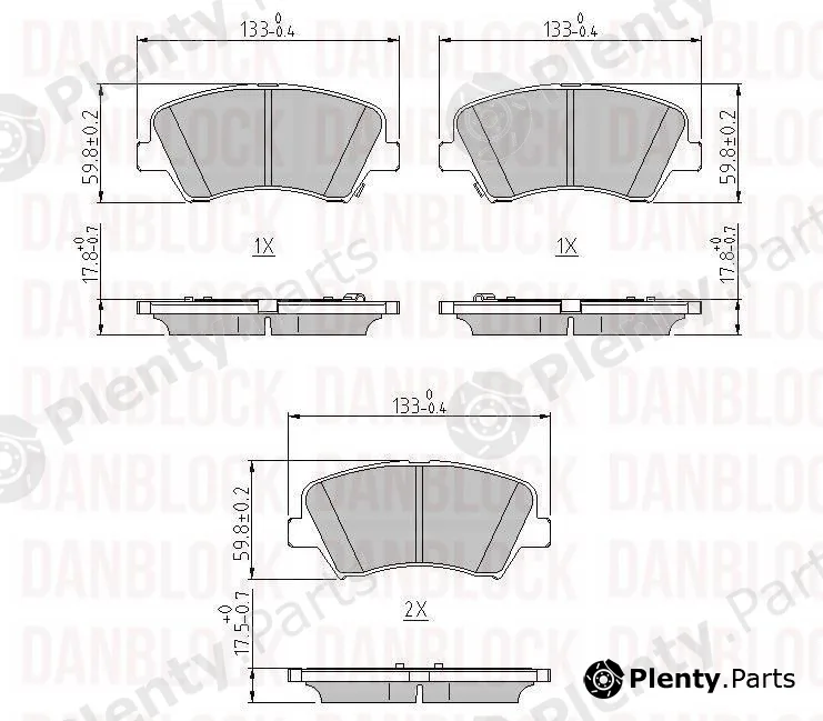 Danblock DB510980 — Brake Pad Set, disc brake