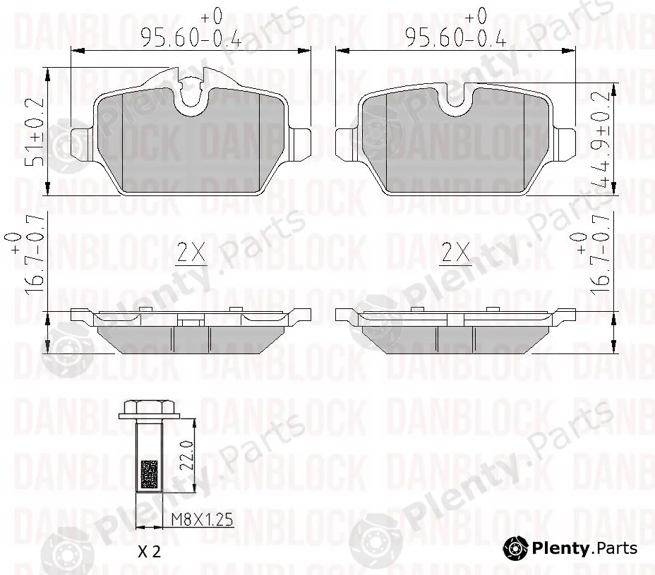 Danblock DB510948 — Brake Pad Set, disc brake
