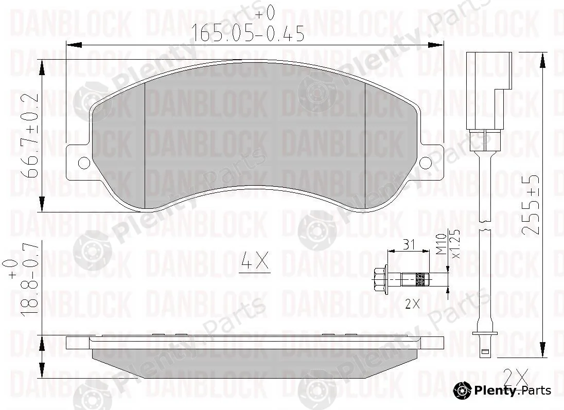 Danblock DB510616 — Brake Pad Set, disc brake