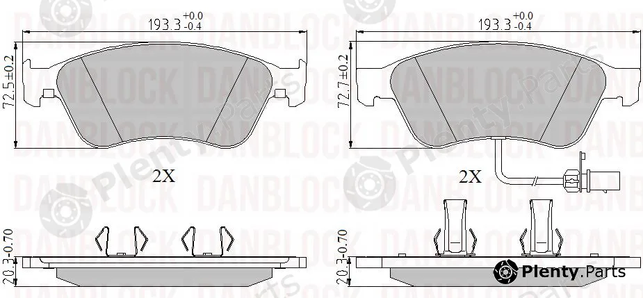 Danblock DB510576 — Brake Pad Set, disc brake