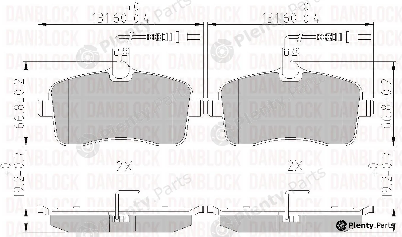 Danblock DB510249 — Brake Pad Set, disc brake