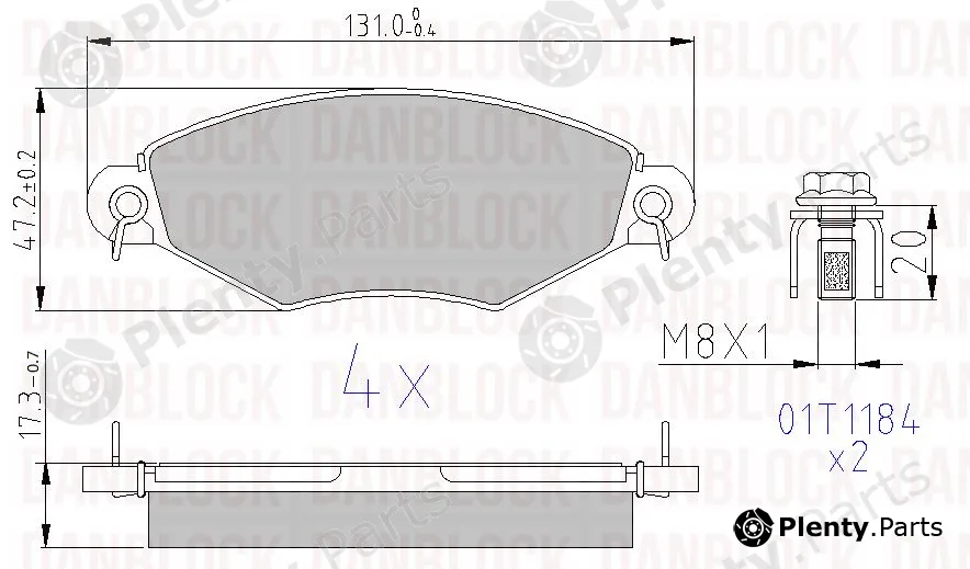 Danblock DB510384 — Brake Pad Set, disc brake