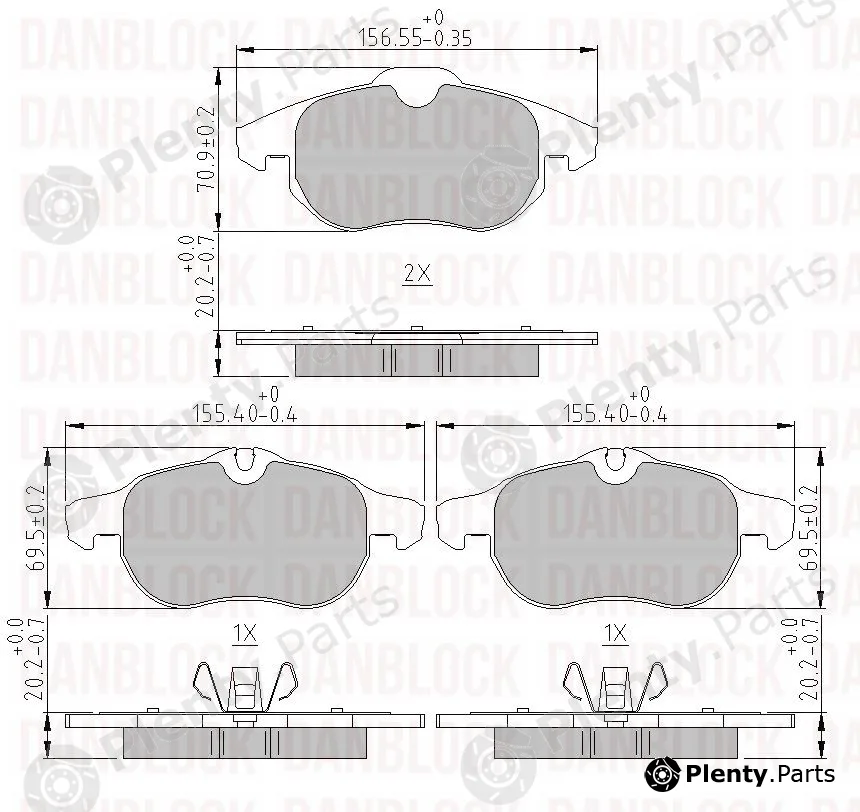 Danblock DB510393 — Brake Pad Set, disc brake