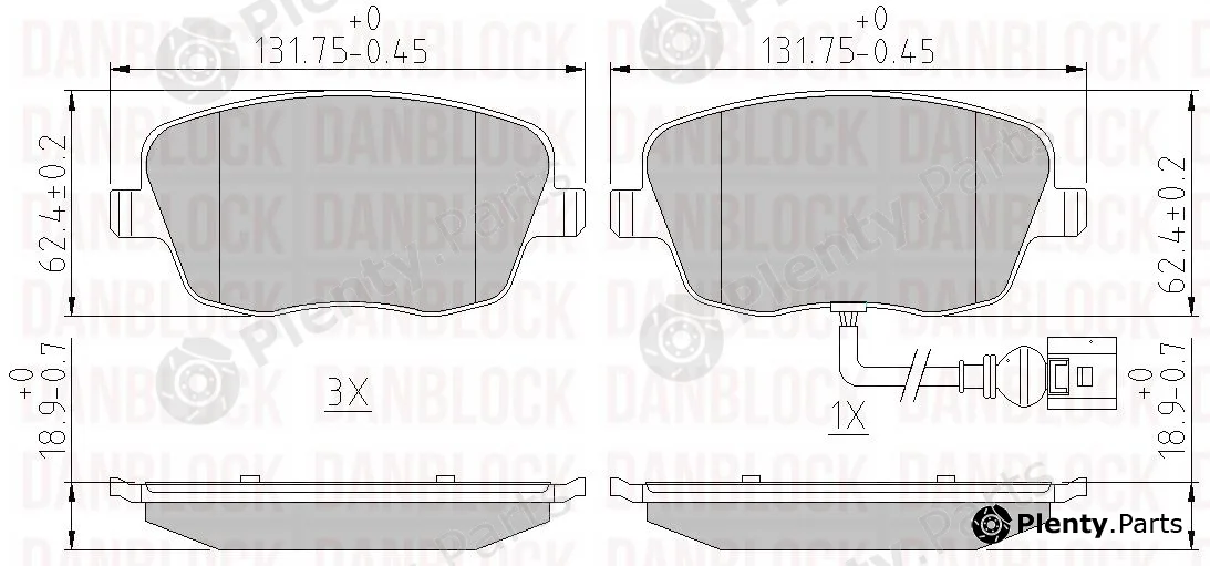 Danblock DB510234 — Brake Pad Set, disc brake