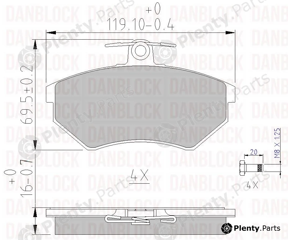 Danblock DB510158 — Brake Pad Set, disc brake