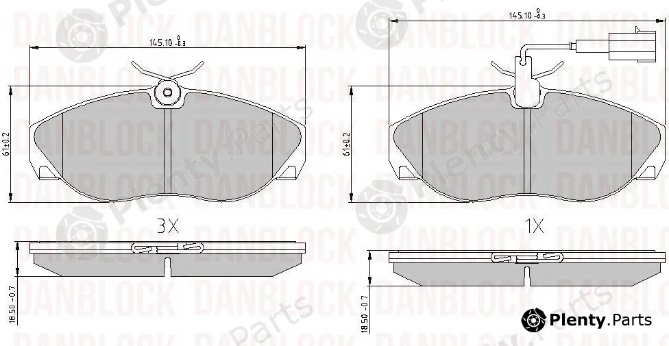 Danblock DB510812 — Brake Pad Set, disc brake