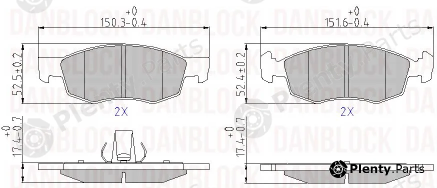 Danblock DB510718 — Brake Pad Set, disc brake