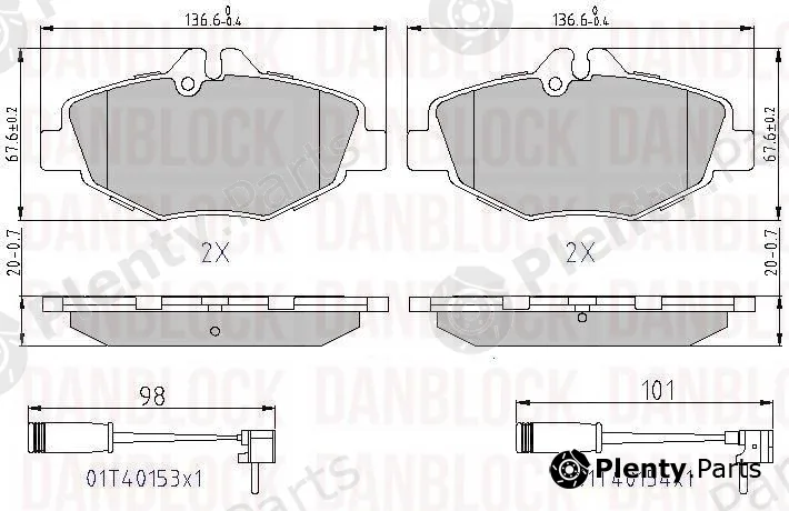 Danblock DB510837 — Brake Pad Set, disc brake