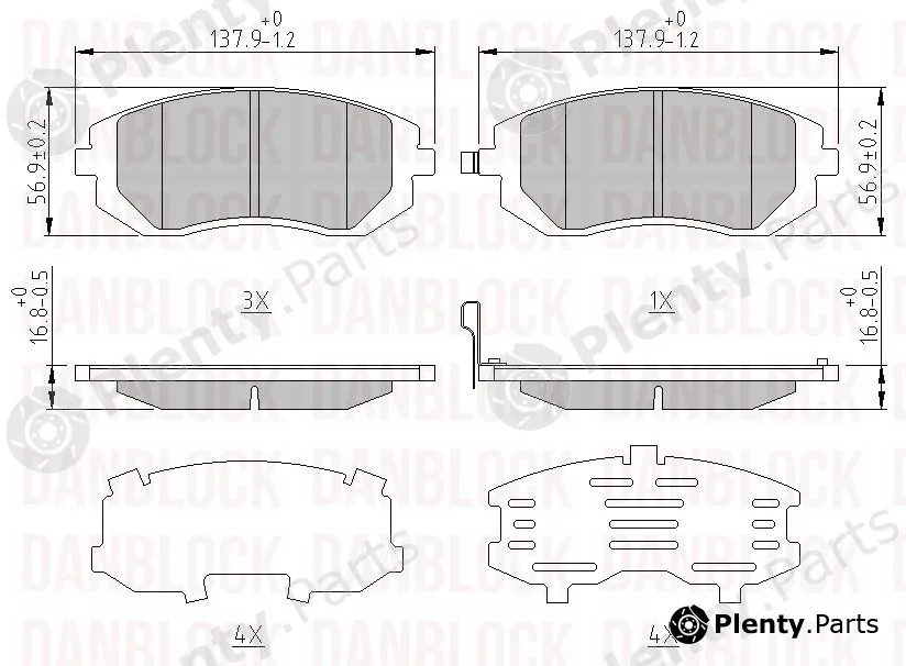Danblock DB510707 — Brake Pad Set, disc brake