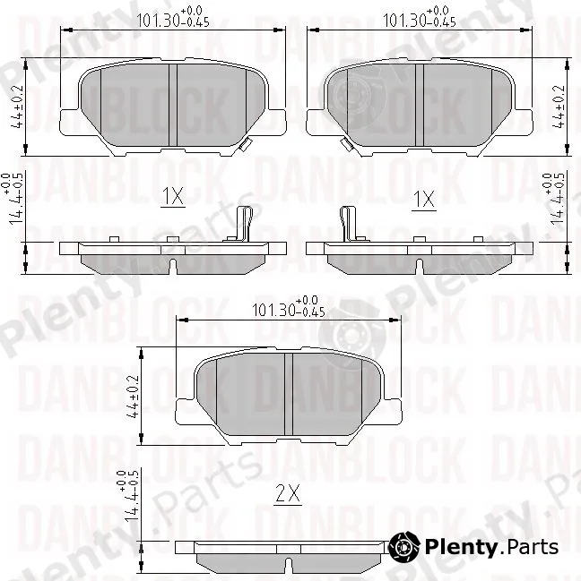 Danblock DB511121 — Brake Pad Set, disc brake