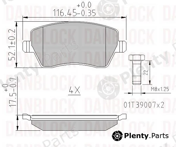 Danblock DB510459 — Brake Pad Set, disc brake
