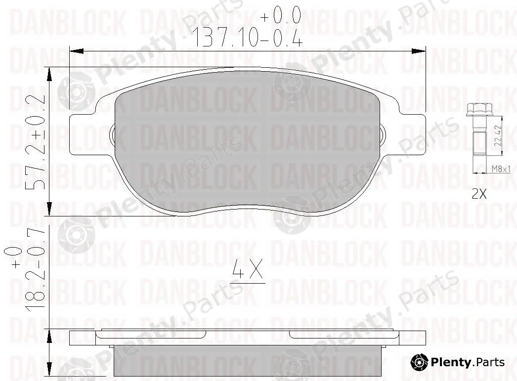 Danblock DB510381 — Brake Pad Set, disc brake