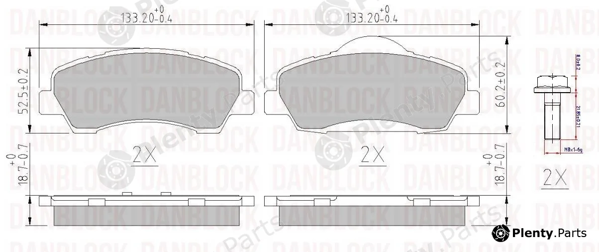 Danblock DB511135 — Brake Pad Set, disc brake