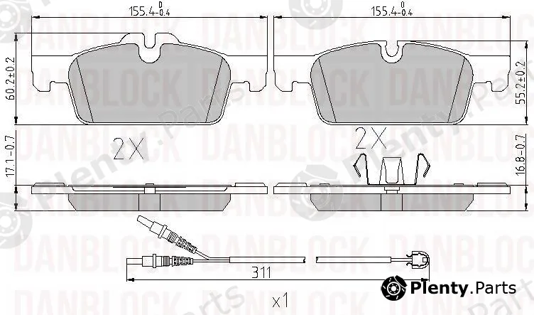 Danblock DB510927 — Brake Pad Set, disc brake