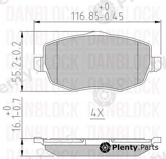 Danblock DB510987 — Brake Pad Set, disc brake