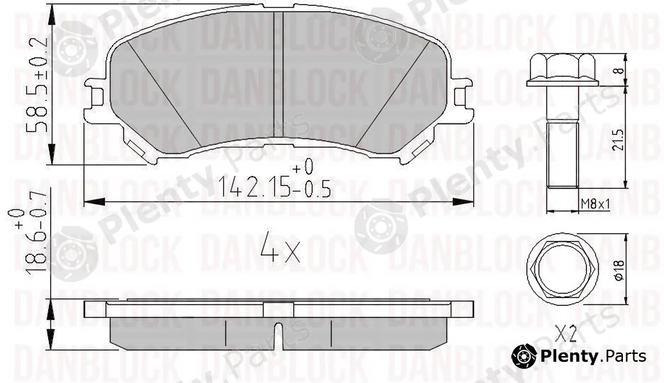Danblock DB511318 — Brake Pad Set, disc brake