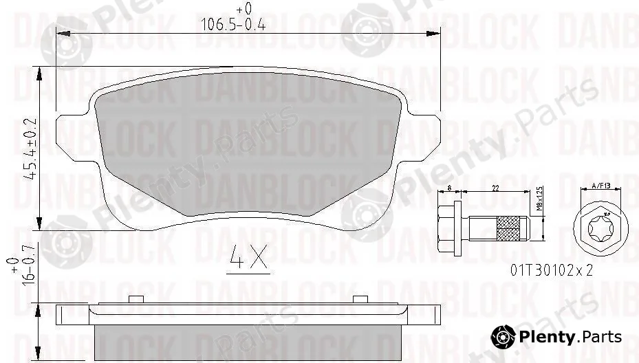 Danblock DB511198 — Brake Pad Set, disc brake