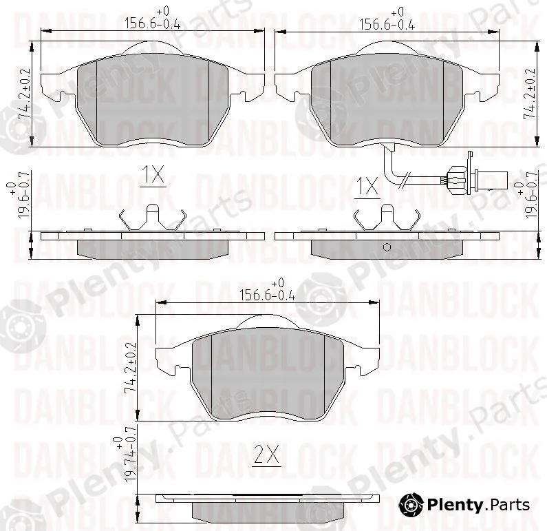 Danblock DB510244 — Brake Pad Set, disc brake