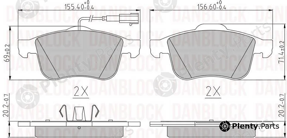 Danblock DB510550 — Brake Pad Set, disc brake