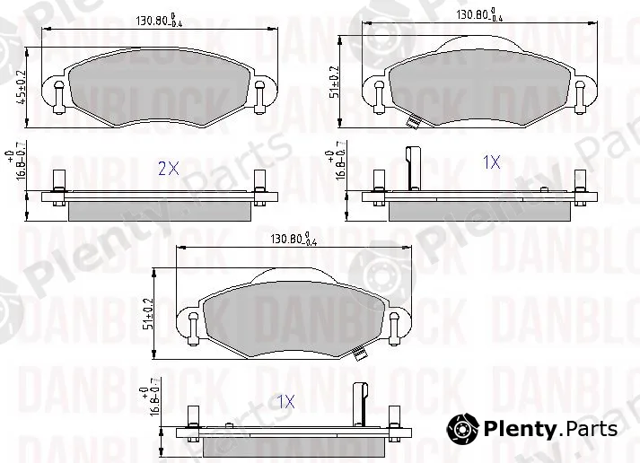 Danblock DB510452 — Brake Pad Set, disc brake